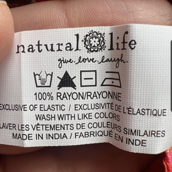 NATURAL LIFE Bohemian Vibrant Red Floral Maxi Skirt - Picture 6 of 8